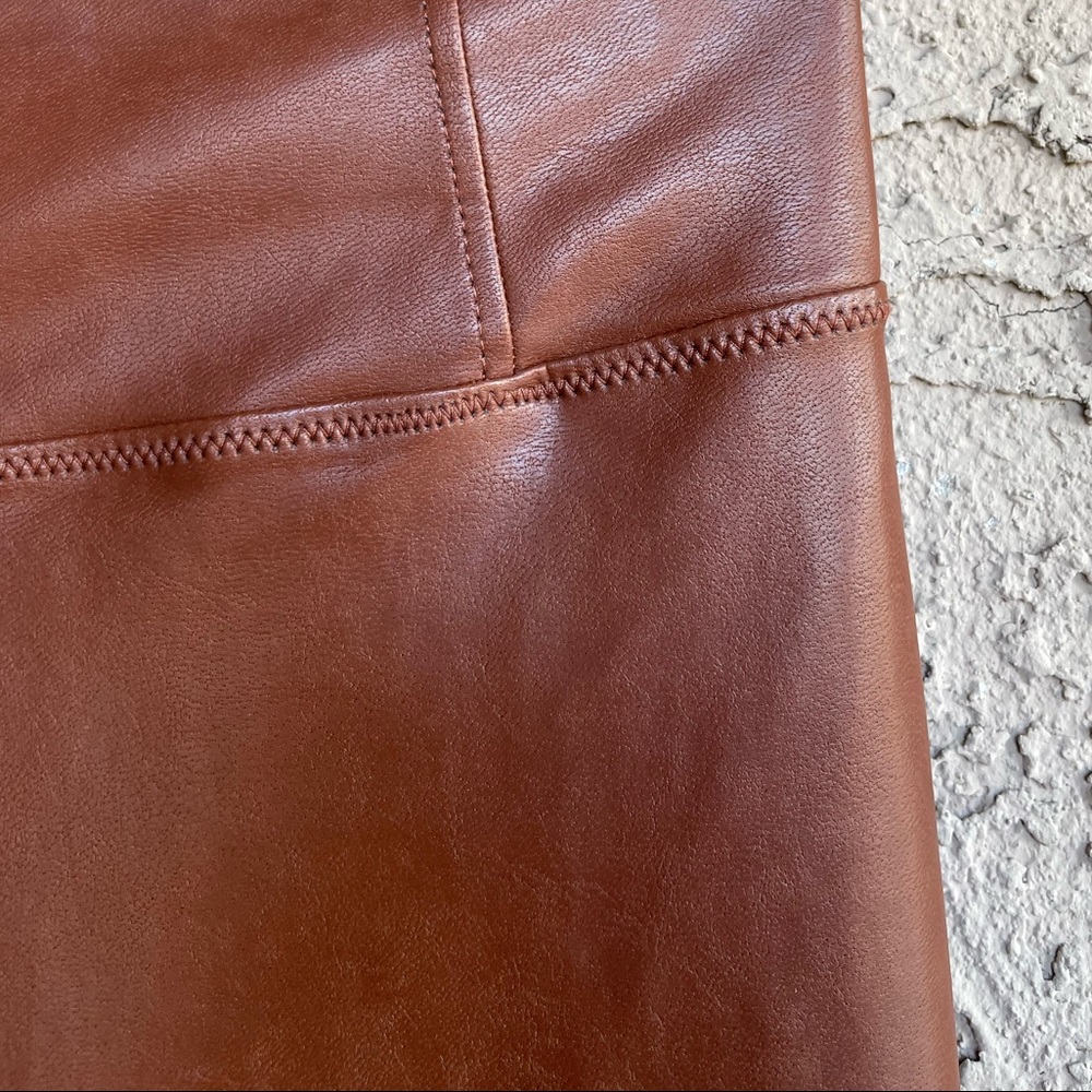 ARITZIA WILFRED Brown Vegan Leather Faux Leather Leggings Daria Pant Sz XS - Picture 9 of 16